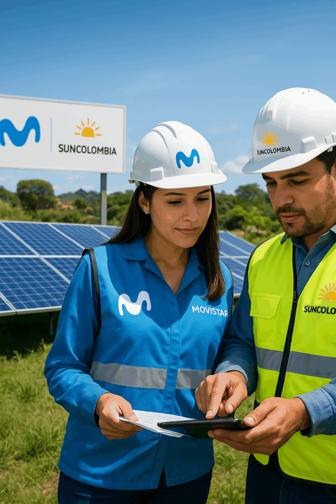 alt="Proyecto de energía solar Movistar en zonas rurales de Colombia"